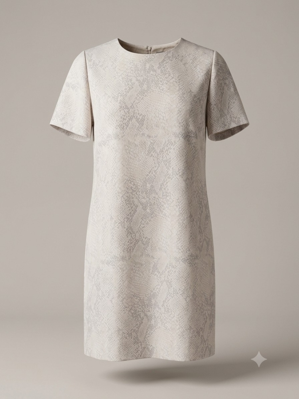 Babaton Ivory Textured Short-Sleeve Shift Dress